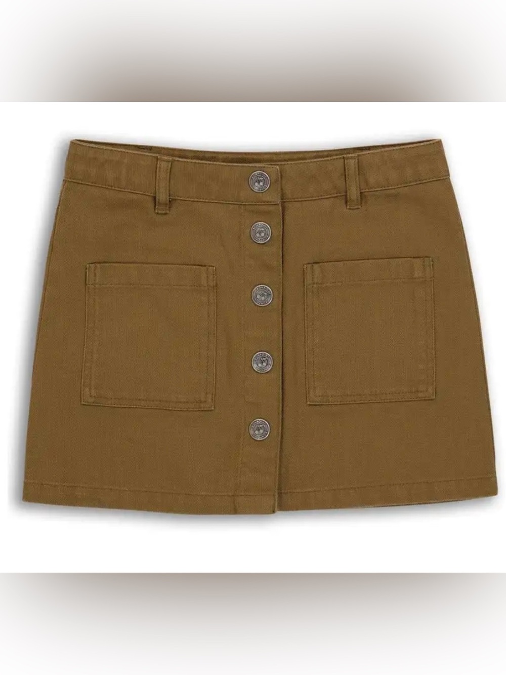 Bonpoint Olive Button-Front A-Line Skirt